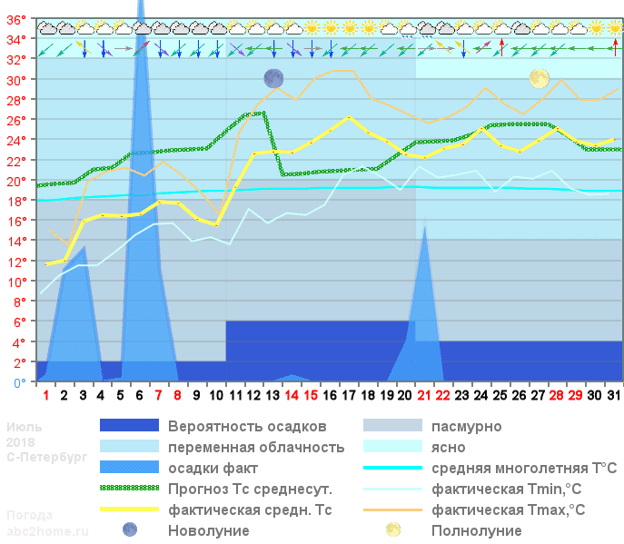 График температуры июль 2018, spb