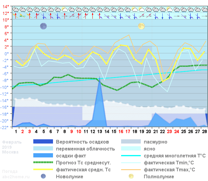 График температуры февраль 2019