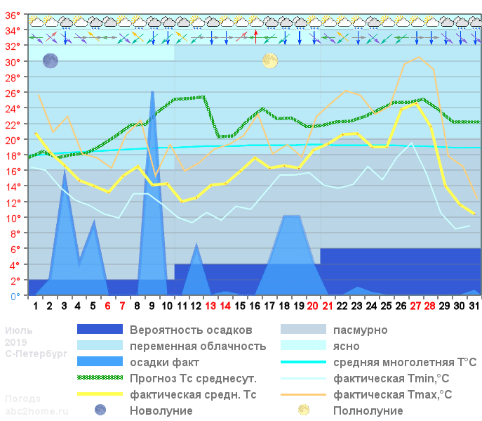 График температуры июль 2019, spb
