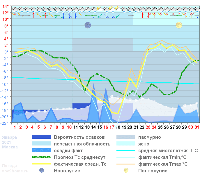 График температуры январь 2021