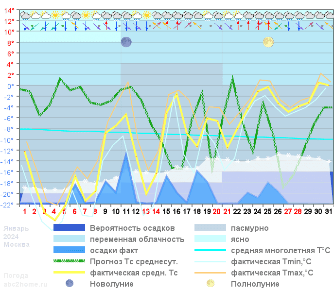 График температуры январь 2024