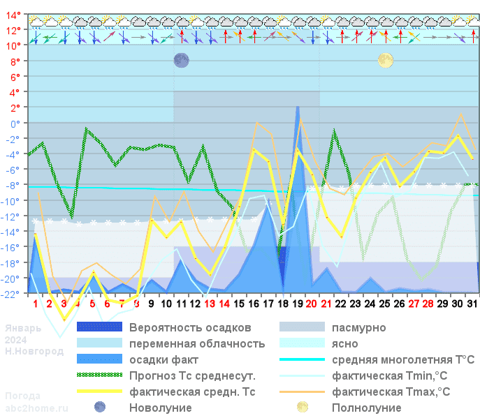 График температуры январь 2024