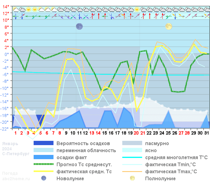 График температуры январь 2024