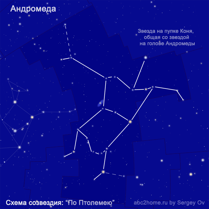 Схема созвездия Андромеды по Птолемею