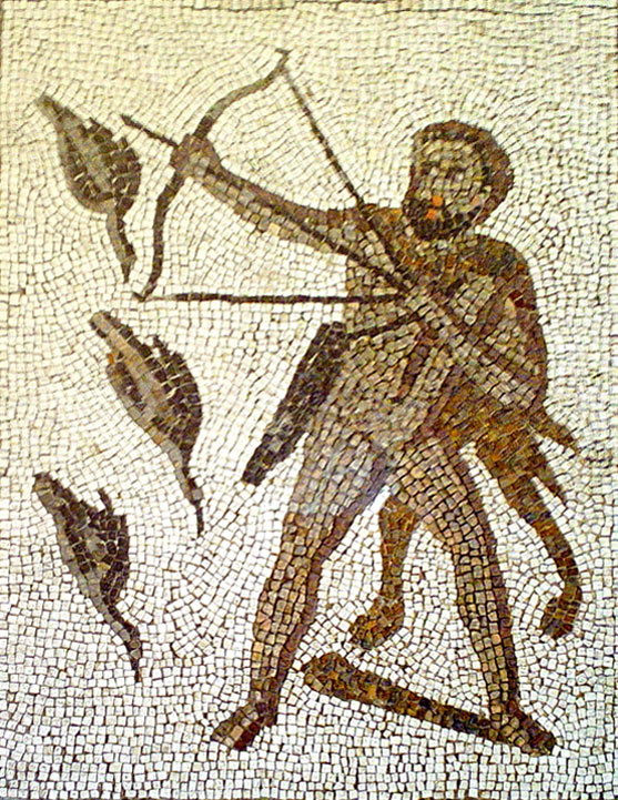 Hercules and the Stymphalian Birds. Mosaic