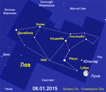 Луна в созвездии Лев