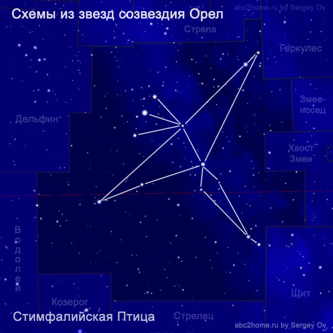 Scheme from the stars of the constellation Aquila, Stymphalian Bird, fig. 6.3.Aql