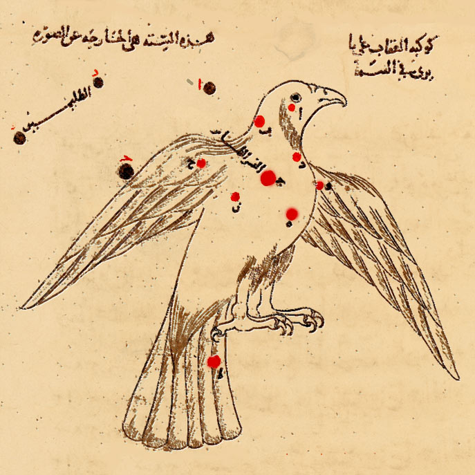 Constellation Aquila. Illustration from the 'Book of Fixed Stars' as Sufi