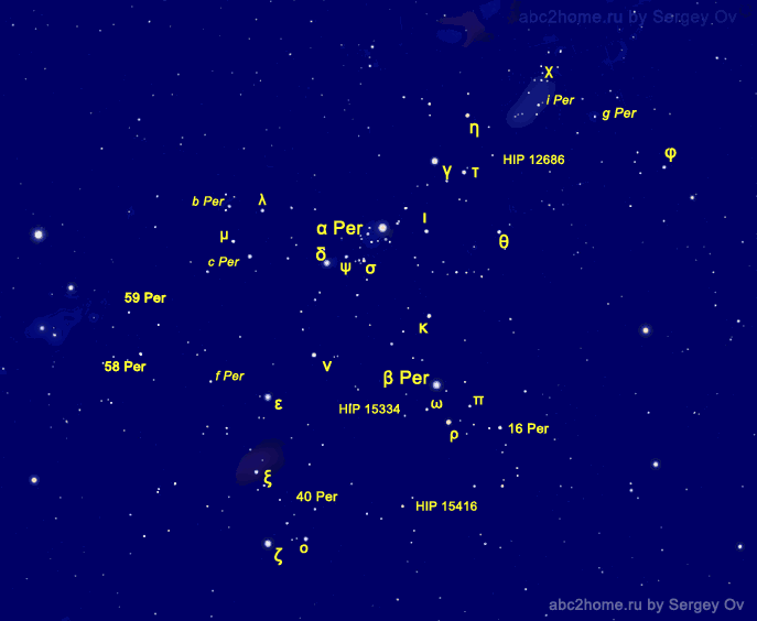 Обозначения звезд Персея