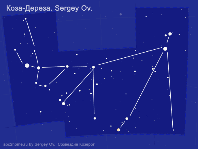 Созвездие Козерог. Астеризм 'Коза от Sergey Ov' - cхема