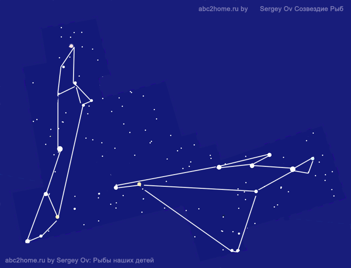 Созвездие Рыбы. Контурный рисунок 'Рыбины' - cхема. Автор диаграммы Sergey Ov