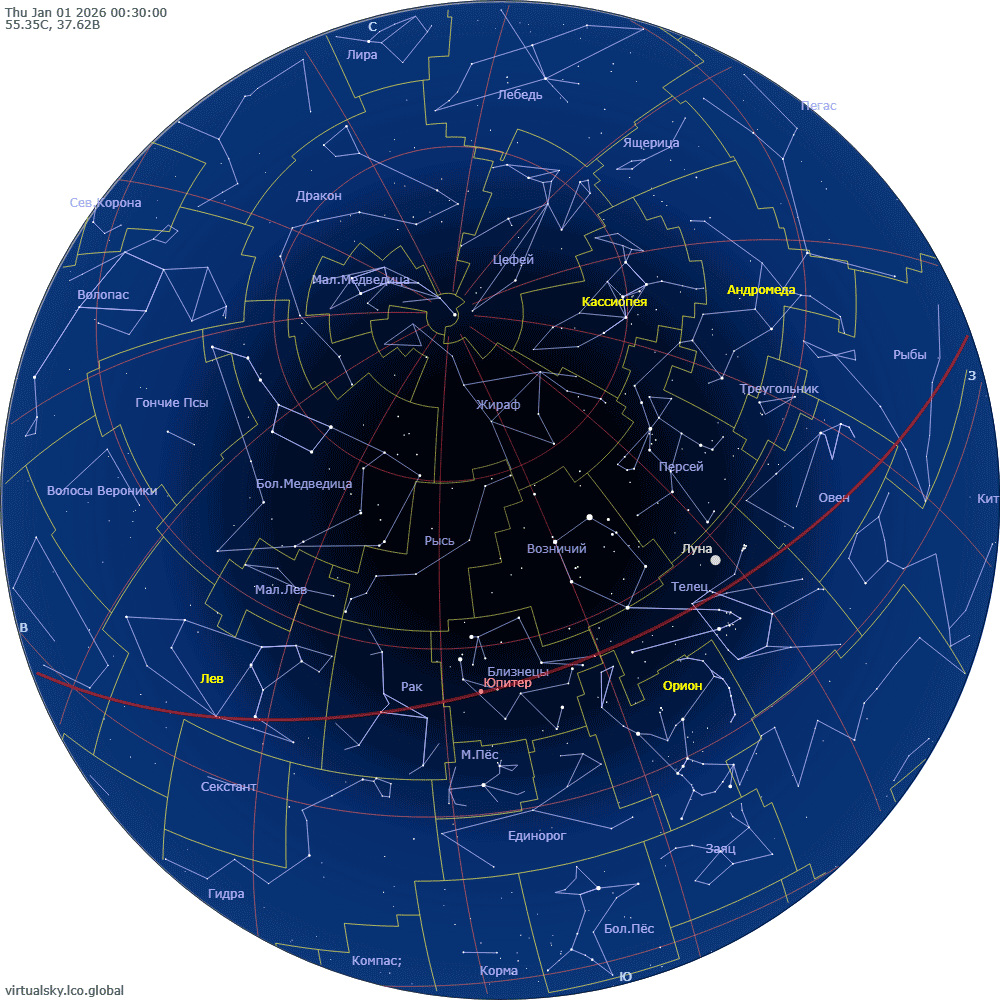 карта звездного неба