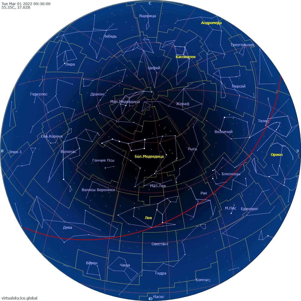 Звездное небо над Москвой, 1 марта 2022, big