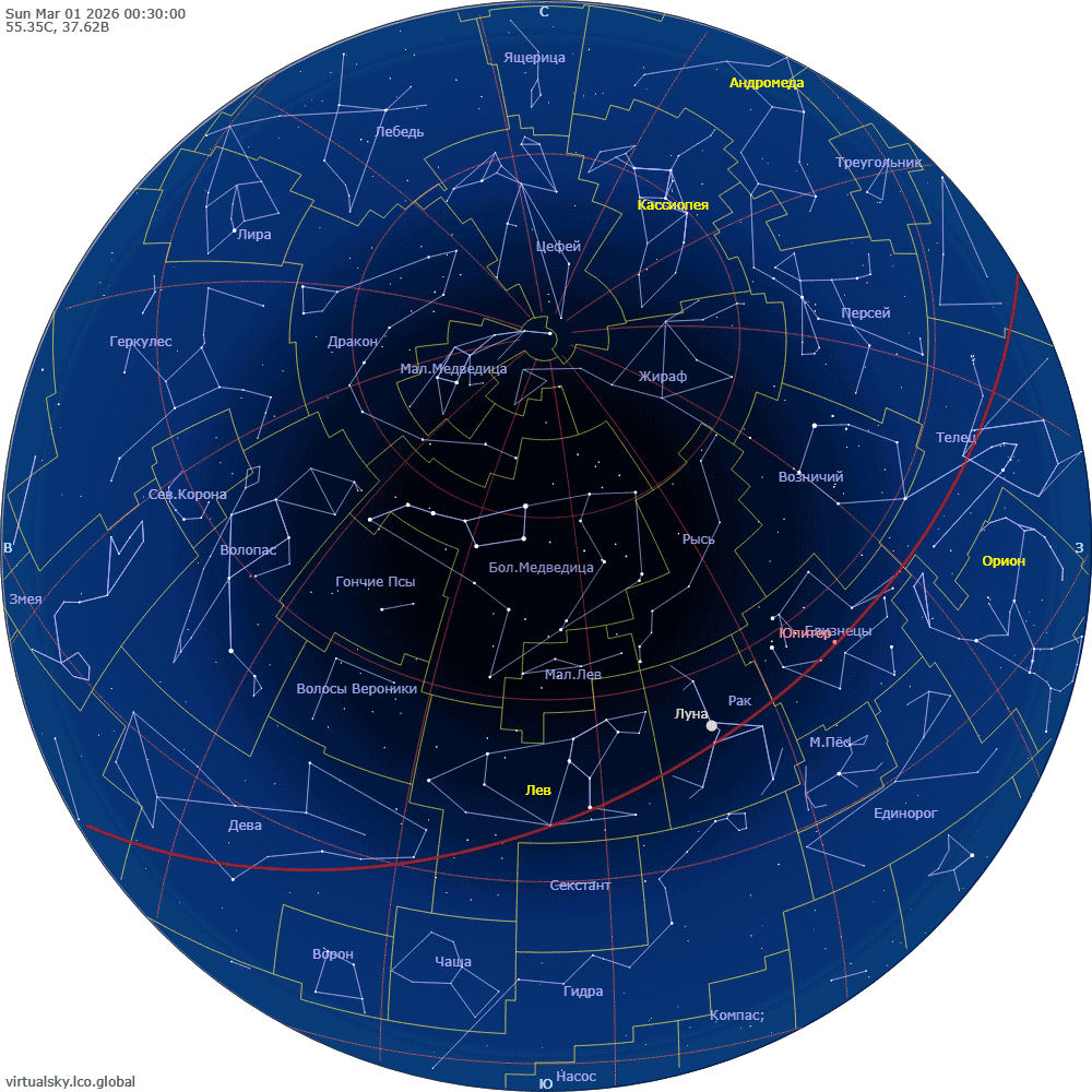 карта звездного неба