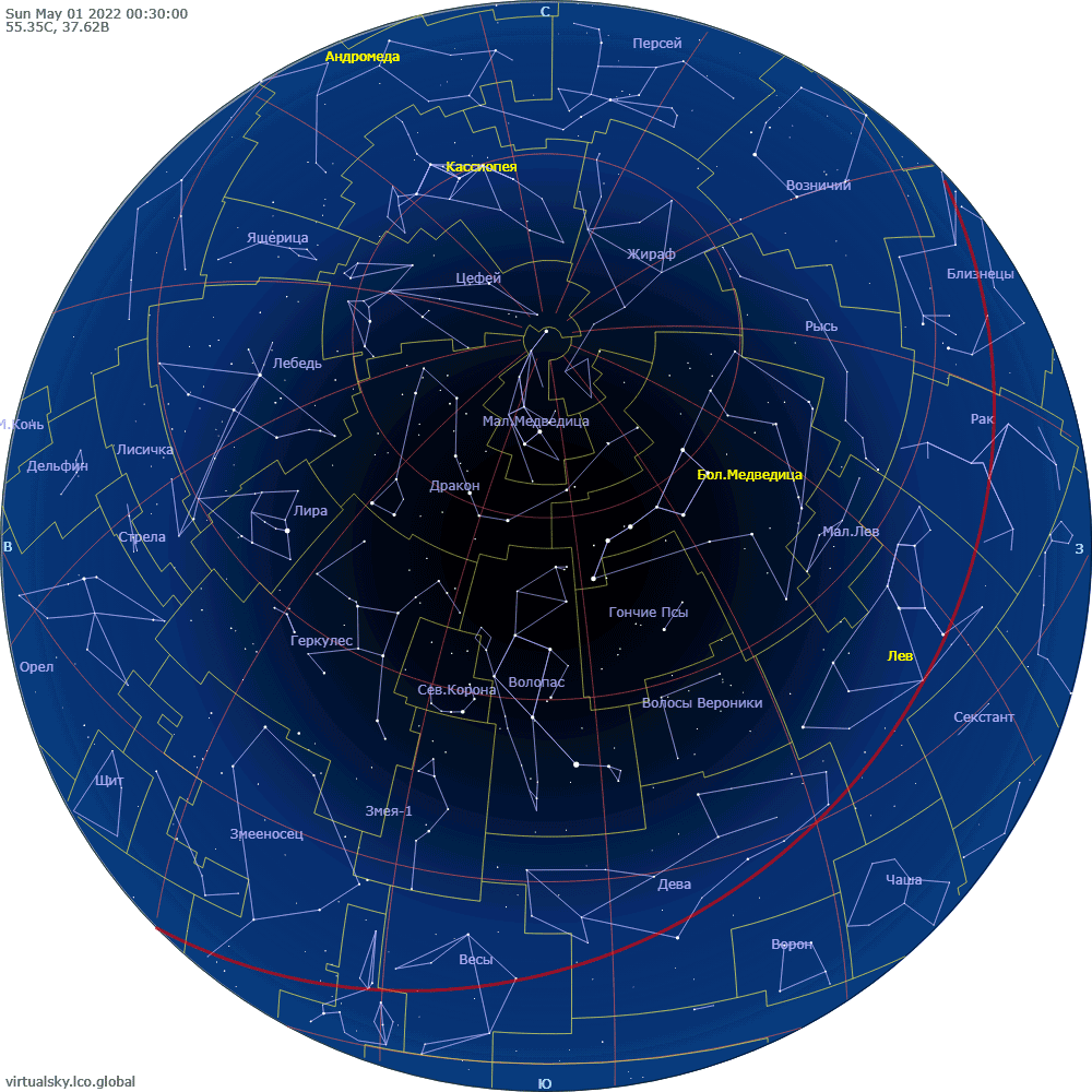 Звездное небо над Москвой, 1 мая 2022, big