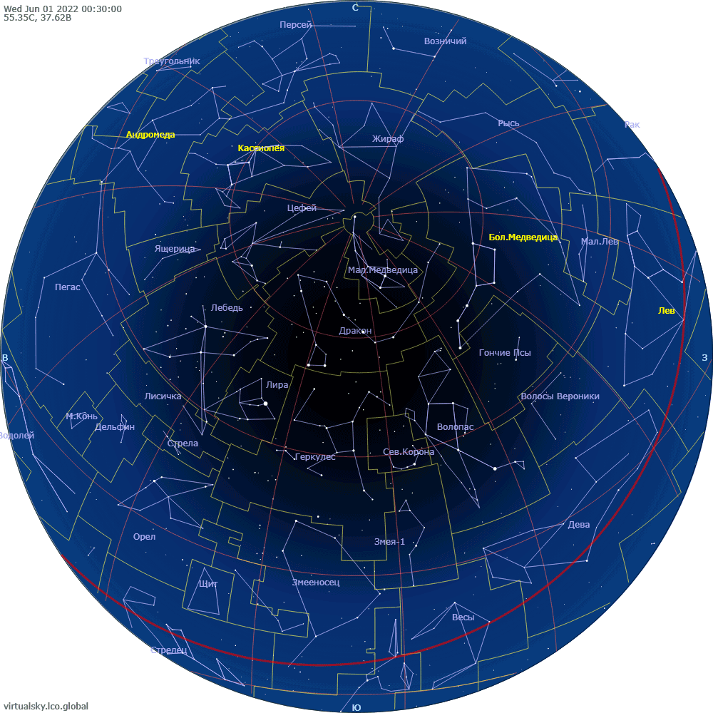 Звездное небо над Москвой, 1 июня 2022, big