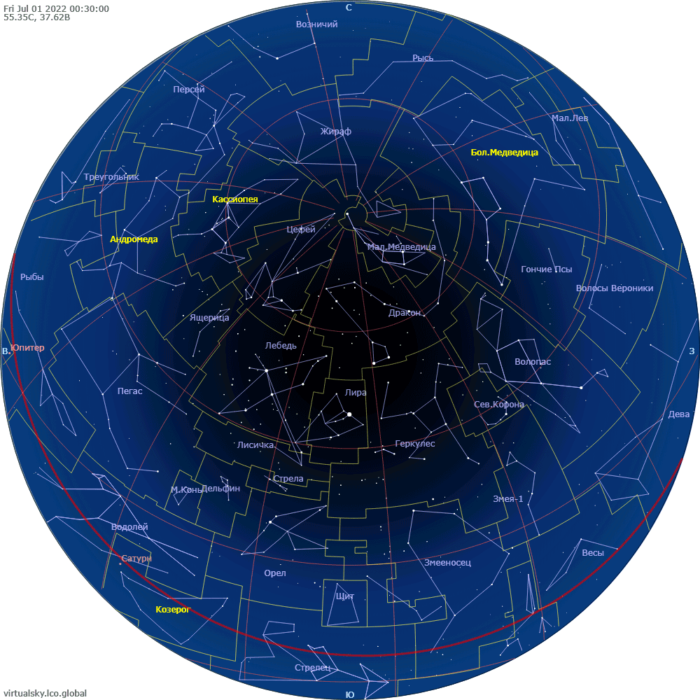Звездное небо над Москвой, 1 июля 2022, big