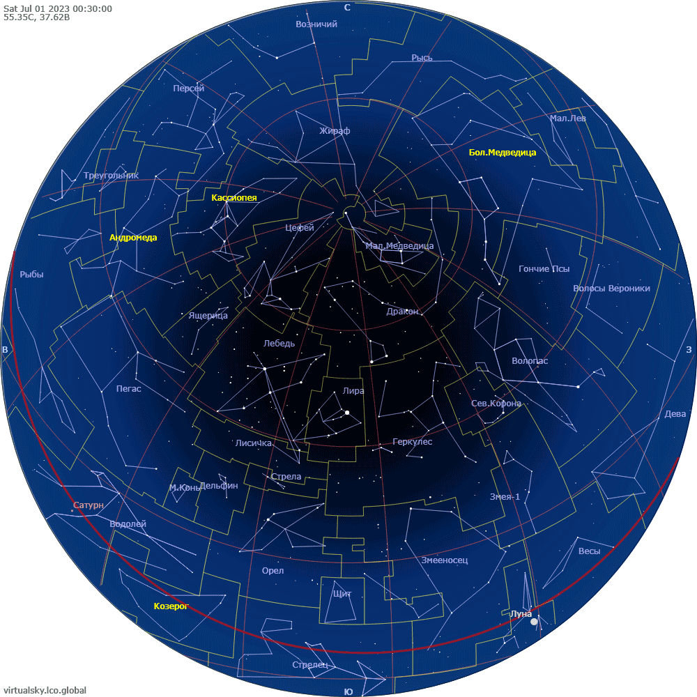 Звездное небо над Москвой, 1 июля 2023, big