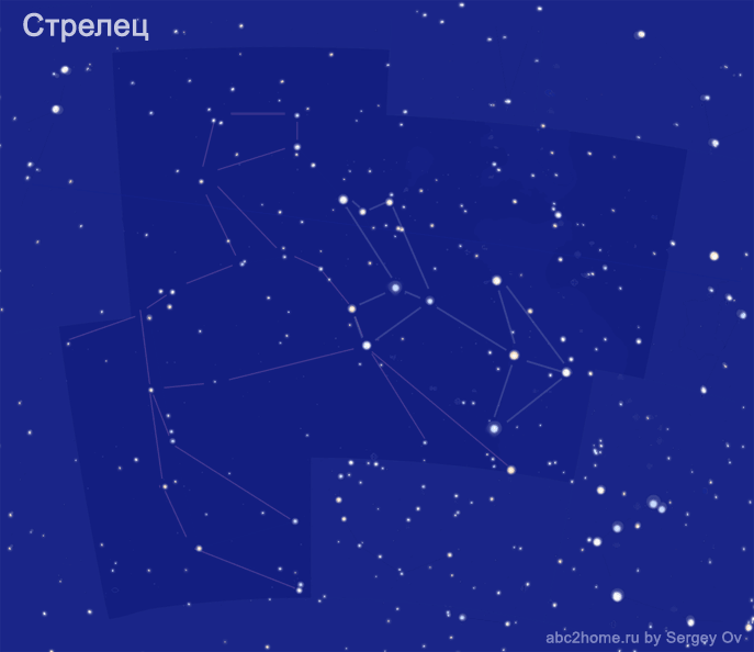 Созвездие Стрелец, звезды Стрельца