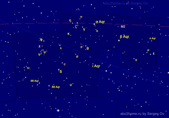Обозначения звезд Водолея